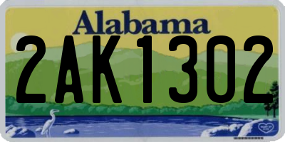 AL license plate 2AK1302