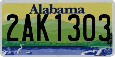 AL license plate 2AK1303
