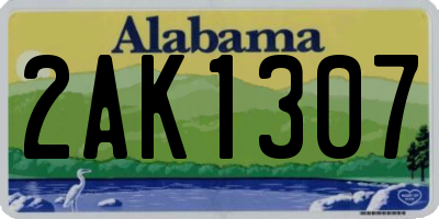 AL license plate 2AK1307