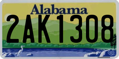 AL license plate 2AK1308