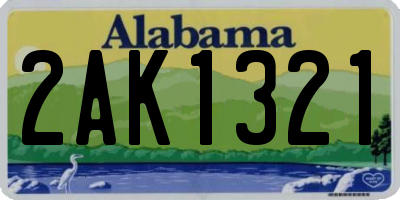 AL license plate 2AK1321