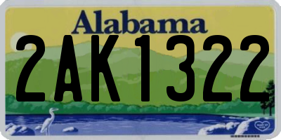 AL license plate 2AK1322