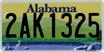 AL license plate 2AK1325