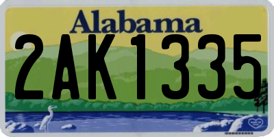 AL license plate 2AK1335