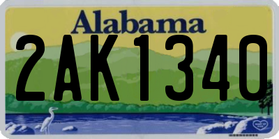 AL license plate 2AK1340