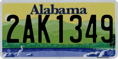 AL license plate 2AK1349