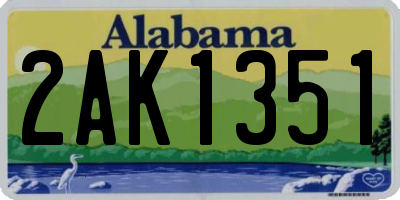 AL license plate 2AK1351