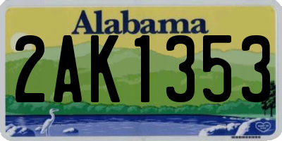 AL license plate 2AK1353