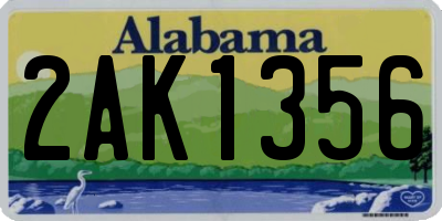 AL license plate 2AK1356