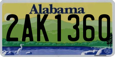 AL license plate 2AK1360