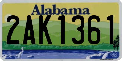 AL license plate 2AK1361
