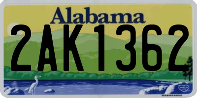 AL license plate 2AK1362