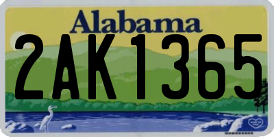 AL license plate 2AK1365