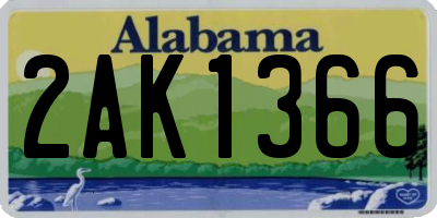 AL license plate 2AK1366