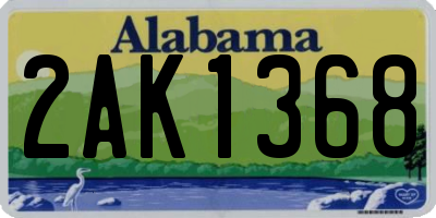 AL license plate 2AK1368