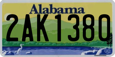 AL license plate 2AK1380