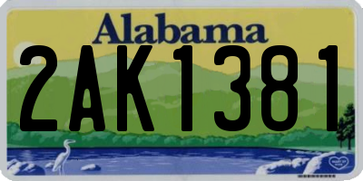 AL license plate 2AK1381