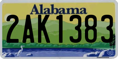 AL license plate 2AK1383