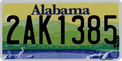 AL license plate 2AK1385