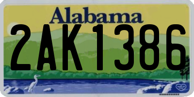 AL license plate 2AK1386