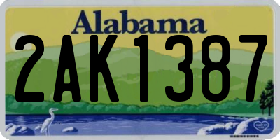 AL license plate 2AK1387