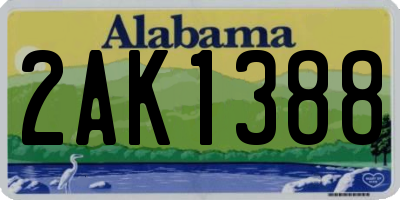 AL license plate 2AK1388