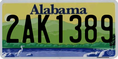 AL license plate 2AK1389