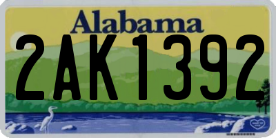 AL license plate 2AK1392