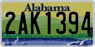 AL license plate 2AK1394