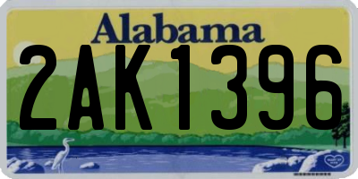 AL license plate 2AK1396