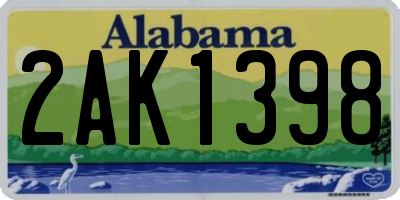 AL license plate 2AK1398