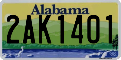 AL license plate 2AK1401