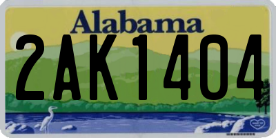 AL license plate 2AK1404