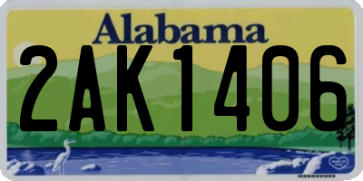 AL license plate 2AK1406