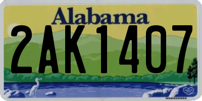 AL license plate 2AK1407