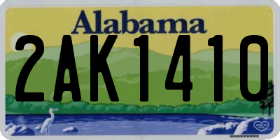 AL license plate 2AK1410