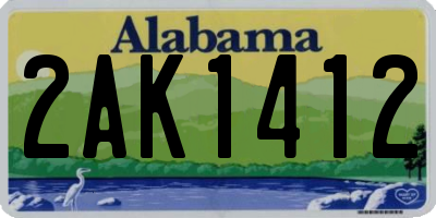AL license plate 2AK1412