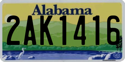 AL license plate 2AK1416