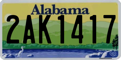AL license plate 2AK1417