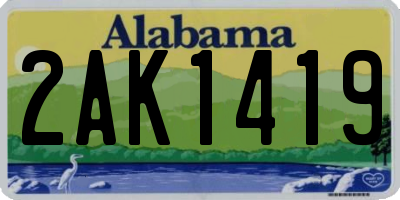 AL license plate 2AK1419