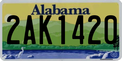 AL license plate 2AK1420