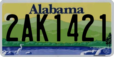 AL license plate 2AK1421