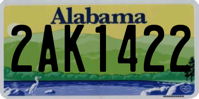 AL license plate 2AK1422