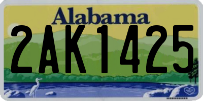 AL license plate 2AK1425