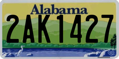 AL license plate 2AK1427