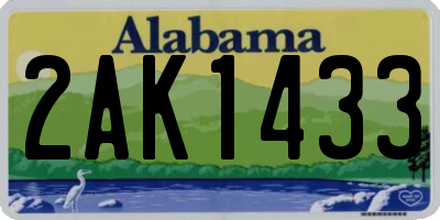 AL license plate 2AK1433