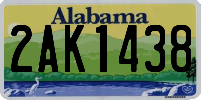 AL license plate 2AK1438