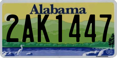 AL license plate 2AK1447