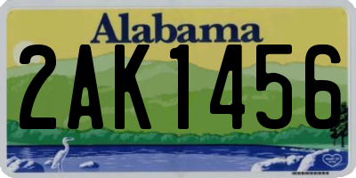 AL license plate 2AK1456
