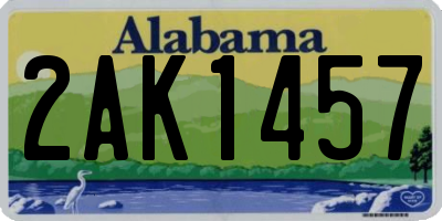 AL license plate 2AK1457